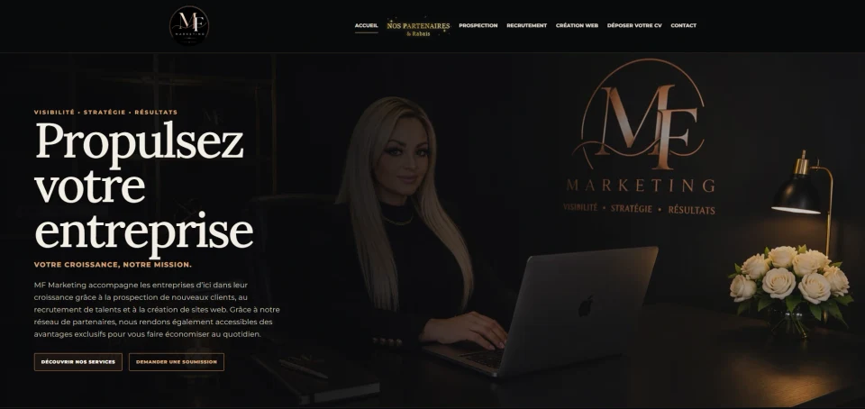 Présentation du site MF Marketing dans les réalisations d’Agence Avenor